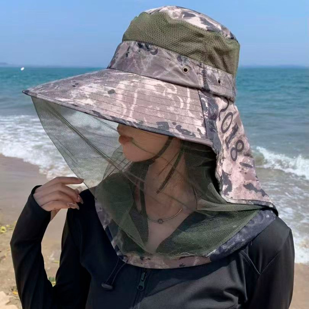 Anti Mosquito Fishing Cap 1pc Breathable Adjustable Mesh Fishing Hat Net 0