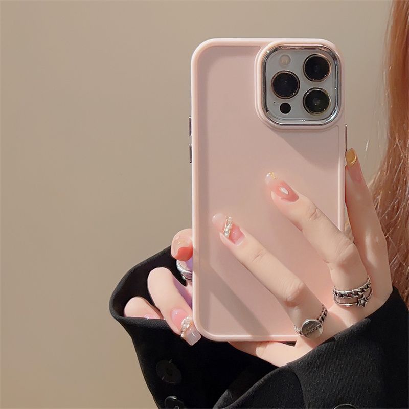 Candy Pink White Color Phone Case For Iphone 15 16 14 13 12 Pro Plus Simple Colorful Silicone Soft 10