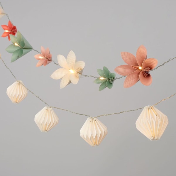 Pvc Light Rope Flowers Origami Flowers LED 10 Bulb Battery Operated String Lights | Inspire Uplift