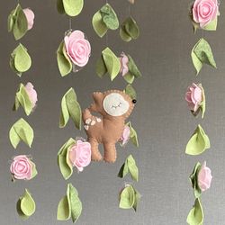 baby mobile girl, nursery decor, baby mobile, baby girl mobile, deer mobile, crib mobile girl, bambi mobile, floral baby