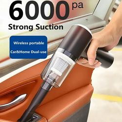 Clearance Portable Handheld Wireless Car Vacuum Cleaner Household Compact & Large Suction Mini Vacuum Cleaner Black