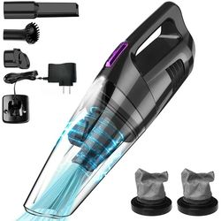 Cordless Handheld Vacuum, Wet/Dry Cleaner with 8500PA Suction, LED Light, Lightweight/Portable