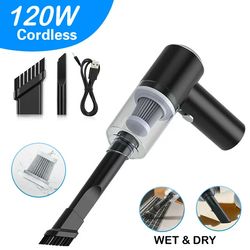Handheld Vacuum Cordless Rechargeable, Portable Handheld Vacuum Wet&Dry, Powerful Suction Lightweight Mini Hand Car Vac