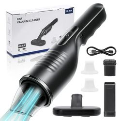 Handheld Cordless Vacuum Cleaner for Car/Carpet/Sofa - Powerful 120W Portable Carpet Cleaner - 3 Adjustable Suction, UV