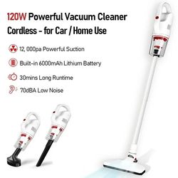 12KPa 11-in-1 Handheld Powerful Car Vacuum Suction with 6000mAh Detachable Battery, Lightweight, 30 Min Runtime for Hom
