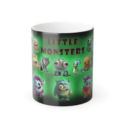 Color Morphing Mug, Kids mugs, Childrens gift, Boys Birthday, Little Monsters, Tea cup 11oz