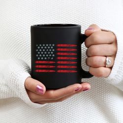 united states bullet flag mug, military gifts, patriotic coffee cup, air force, gifts for him, retired military veteran,