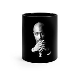 unique gift tupac 2pac shakur 11oz black ceramic mug iced coffee cup all eyes on me 2pac california love death row recor