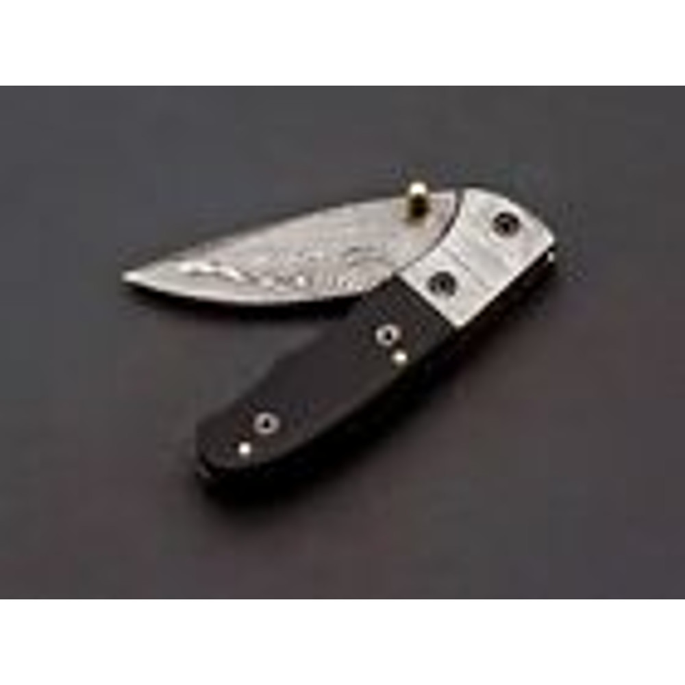 Custom Handmade Damascus Folding Knife Pocket knife w Leather EDC Gift for him (10).jpg