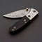 Custom Handmade Damascus Folding Knife Pocket knife w Leather EDC Gift for him (10).jpg