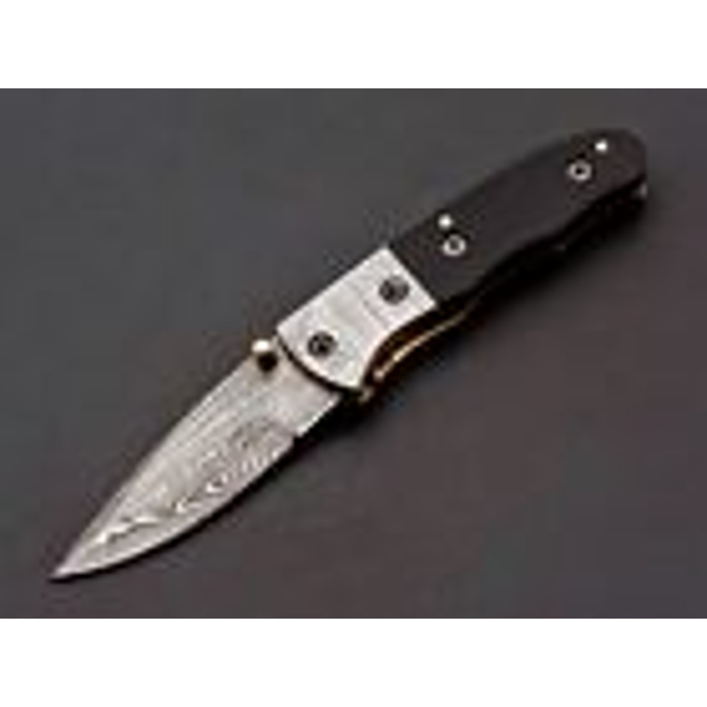 Custom Handmade Damascus Folding Knife Pocket knife w Leather EDC Gift for him (5).jpg