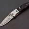 Custom Handmade Damascus Folding Knife Pocket knife w Leather EDC Gift for him (5).jpg