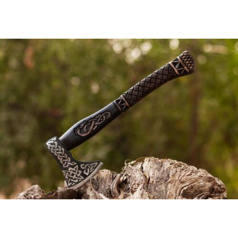 Custom Handmade Viking Axe Carbon Steel Hatchet Valhalla Axe Gift For Him (3).jpg