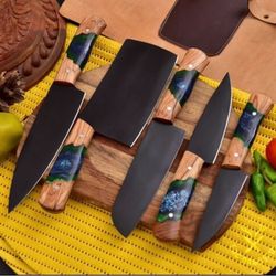 CUSTOM HANDMADE FORGED CARBON STEEL CHEF KNIFE KITCHEN KNIVES CHEF SET