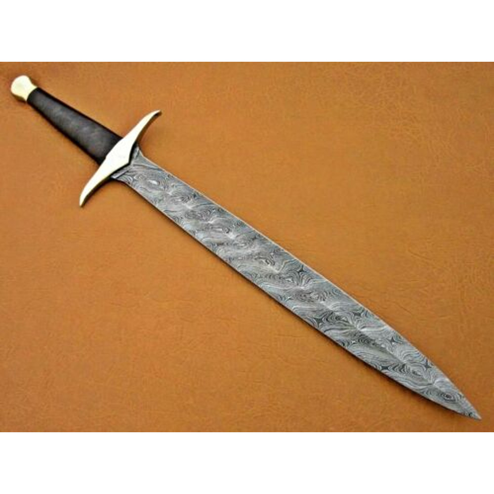 HISTORICAL Medieval VIKING SWORD 28 HANDMADE DAMASCUS STEEL W ROSE WOOD HANDLE (1).jpg