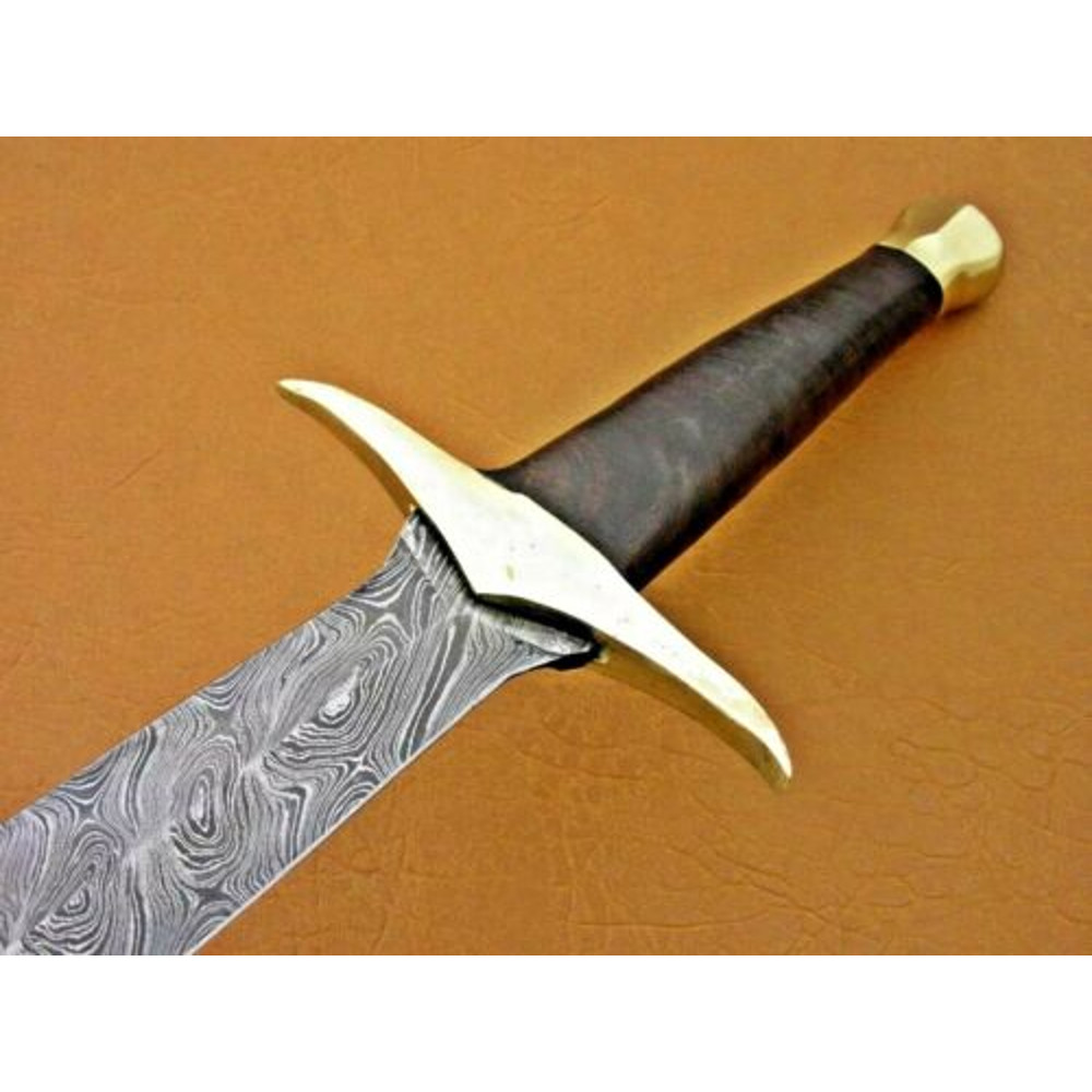 HISTORICAL Medieval VIKING SWORD 28 HANDMADE DAMASCUS STEEL W ROSE WOOD HANDLE (3).jpg