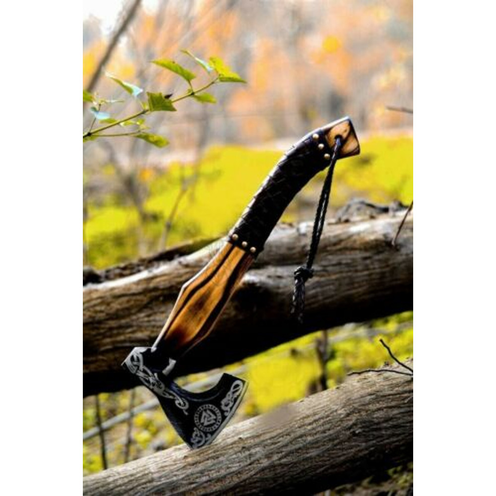 Custom Handmade Carbon Steel Viking Axe, Collectible, Anniversary Gift JW- (3).jpg