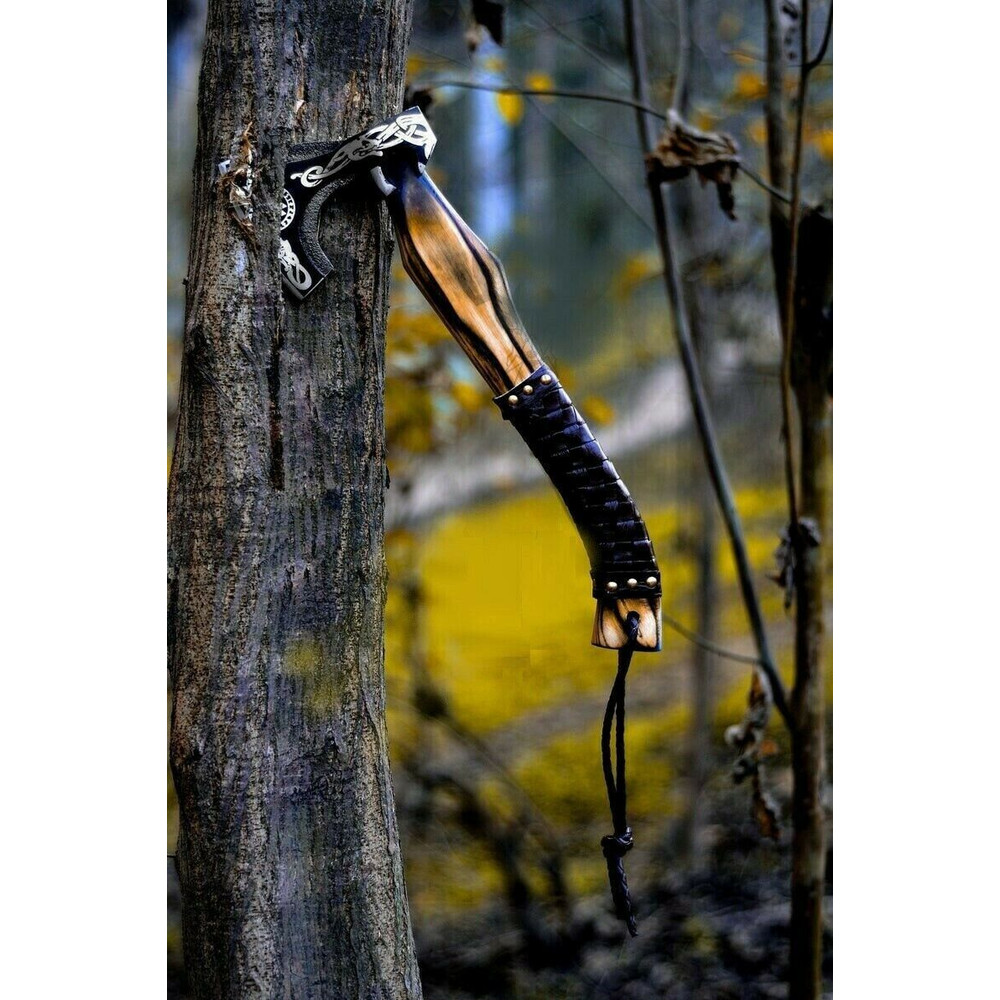 Custom Handmade Carbon Steel Viking Axe, Collectible, Anniversary Gift JW- (4).jpg