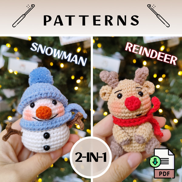 crochet snowman reindeer.png