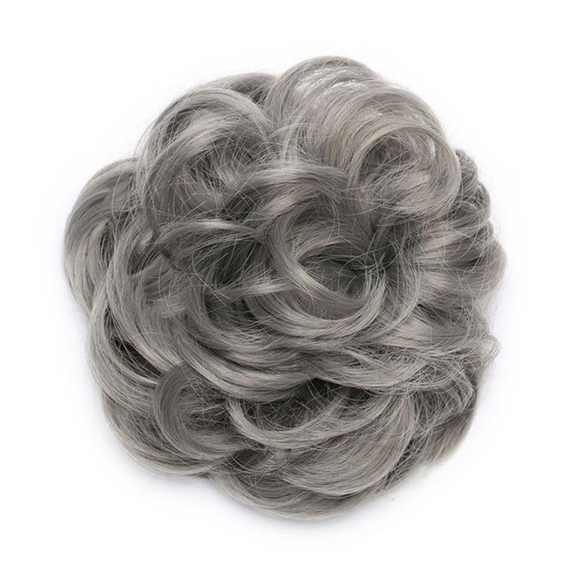 Rose Bun Hair Scrunchie  Dark Grey