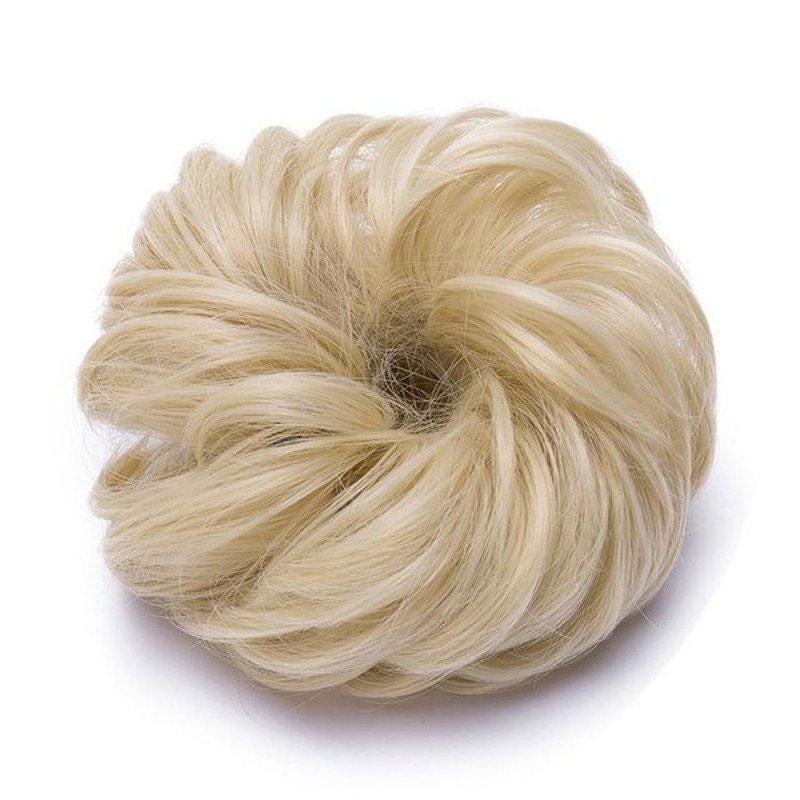 Rose Bun Hair Scrunchie  Light Blonde