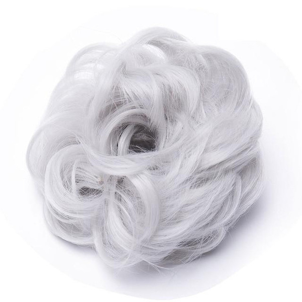 Rose Bun Hair Scrunchie  Gray