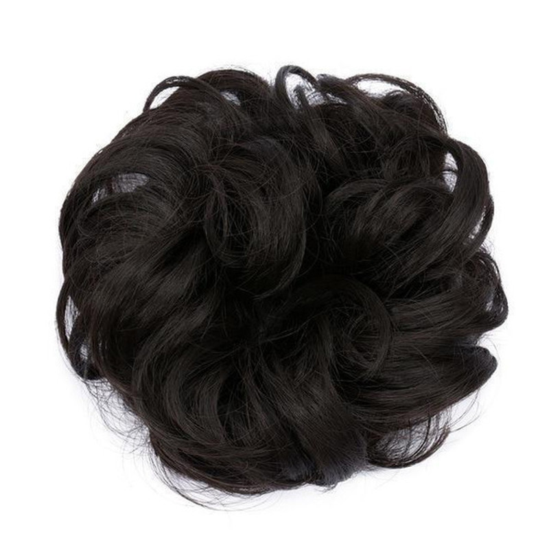 Rose Bun Hair Scrunchie  Natural Black