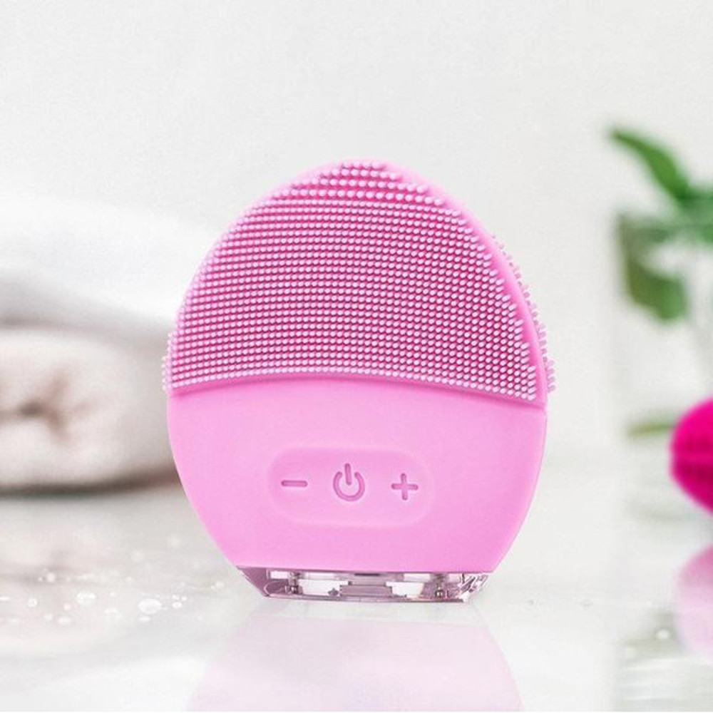 Rechargeable Silicone Facial Cleaner Light Pink