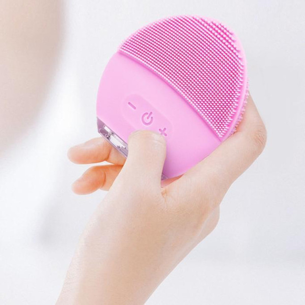 Rechargeable Silicone Facial Cleaner Light Pink 2