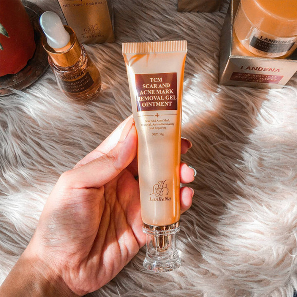 TCM Acne Scar Cream bottle with natural ingredients