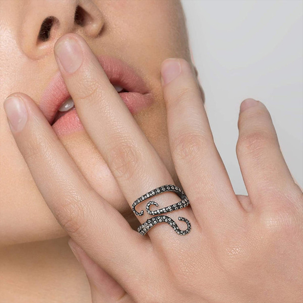 Silver Octopus Tentacle Ring 3