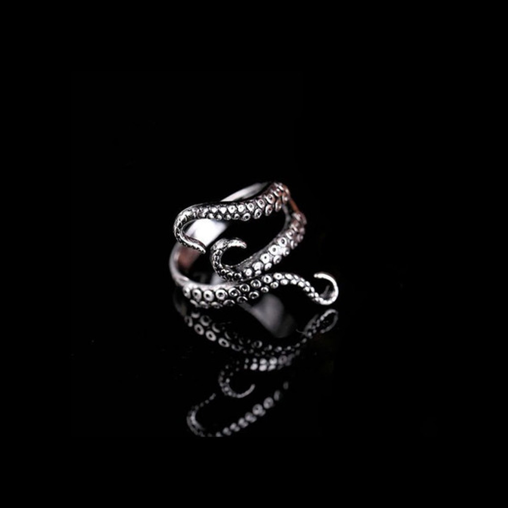 Silver Octopus Tentacle Ring 2