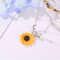 Zinc Alloy Sunflower Pendant Necklace With Leaves 2