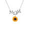 Zinc Alloy Sunflower Pendant Necklace With Leaves (4).jpg