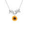 Zinc Alloy Sunflower Pendant Necklace With Leaves 3