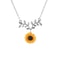 Zinc Alloy Sunflower Pendant Necklace With Leaves 3