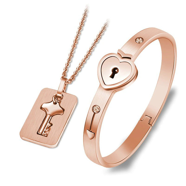 Heart Lock Bracelet With Key Necklace (1).jpg