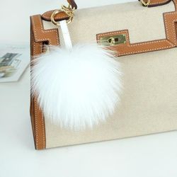 fur charm puff ball purse keychain