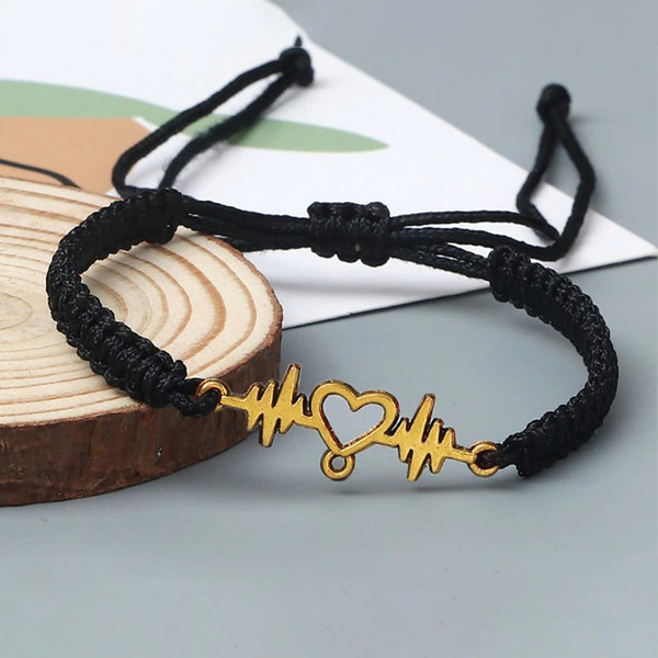 Couples Heartbeat Bracelet with a Heart Shaped Charm (2).jpg