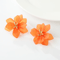 Acrylic Flower Earrings For Earthy Vibes Orange