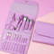 Portable Nail Clipper Set With Case purple