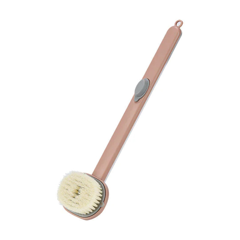 Long-Handle Bath Massage Cleaning Brush Pink