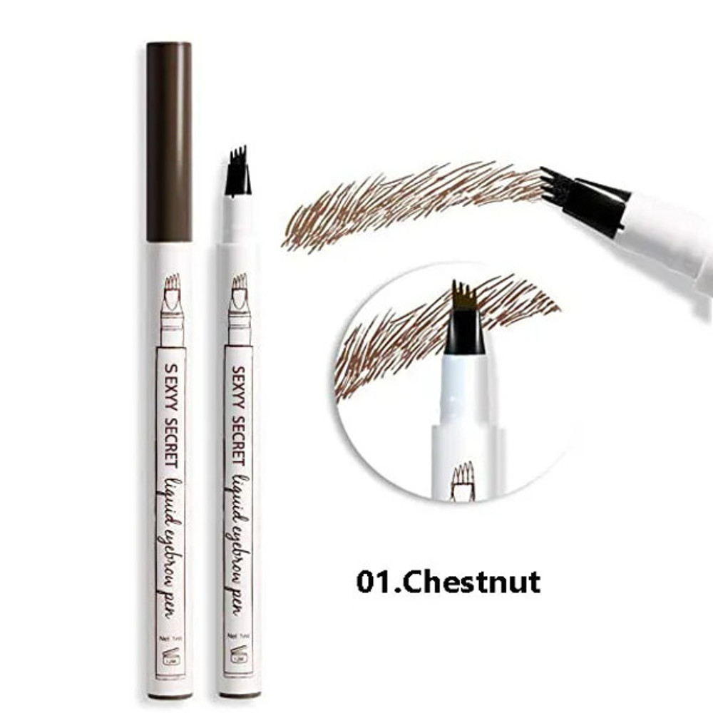 Flawless All-Day - Waterproof Microblading Pen for Perfect Brows, Smudge-Proof & Long Lasting Chestnut