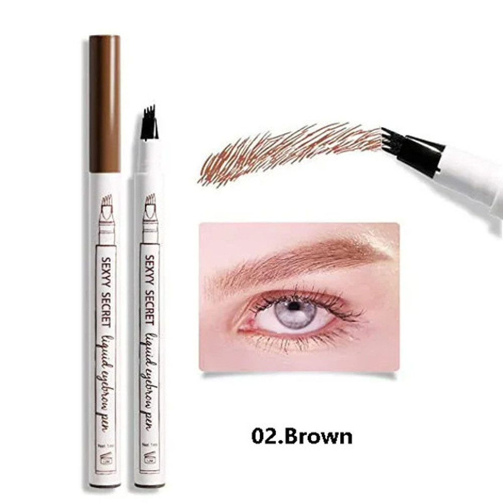 Flawless All-Day - Waterproof Microblading Pen for Perfect Brows, Smudge-Proof & Long Lasting Brown