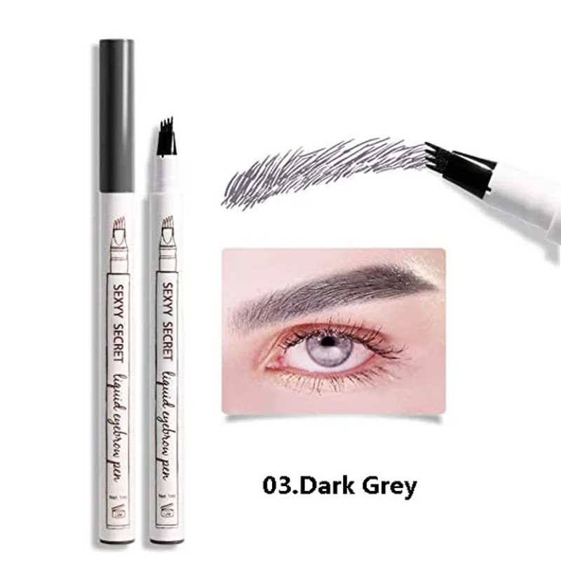 Flawless All-Day - Waterproof Microblading Pen for Perfect Brows, Smudge-Proof & Long Lasting Dark Grey