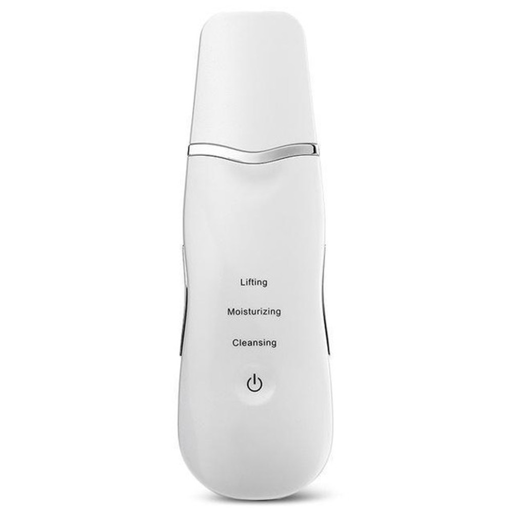 Ultrasonic Derma Skin Scrubber Pen - Deep Cleansing, Pore Shrinking, Blackhead Removal, USB Rechargeable White