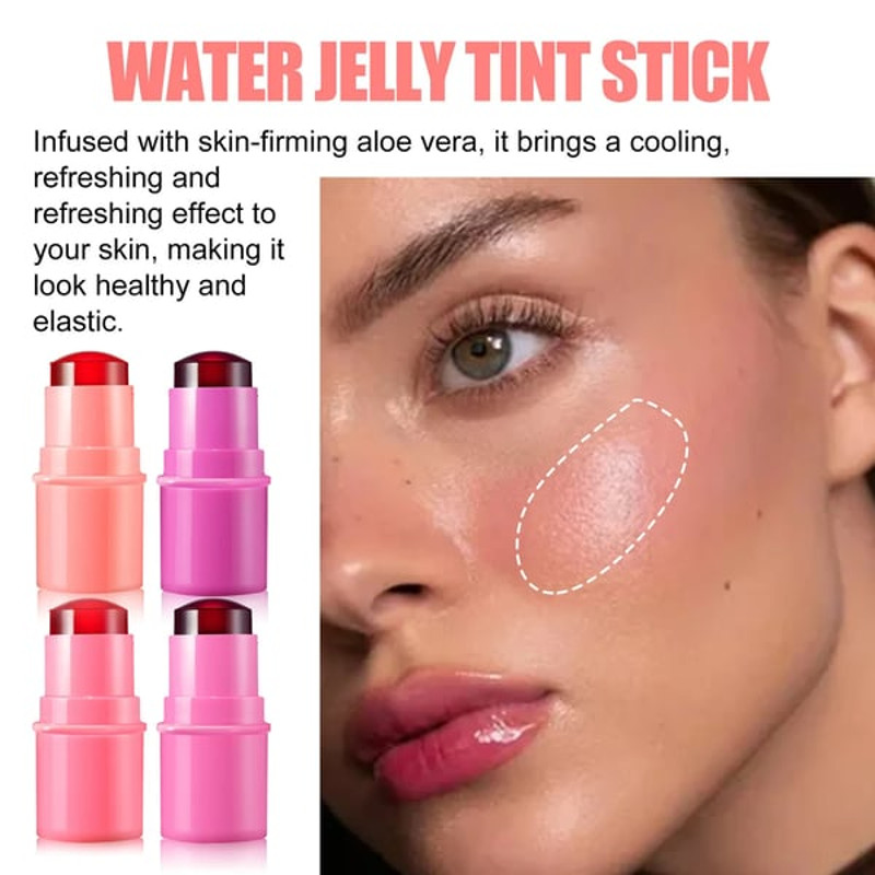 Cooling Water Jelly Lip Stain & Cheek Stain - Hydrating, Long-Lasting 3