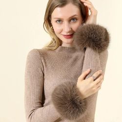 fluffy faux fur wrist cuffs – stylish imitation rabbit fur bracelet covers