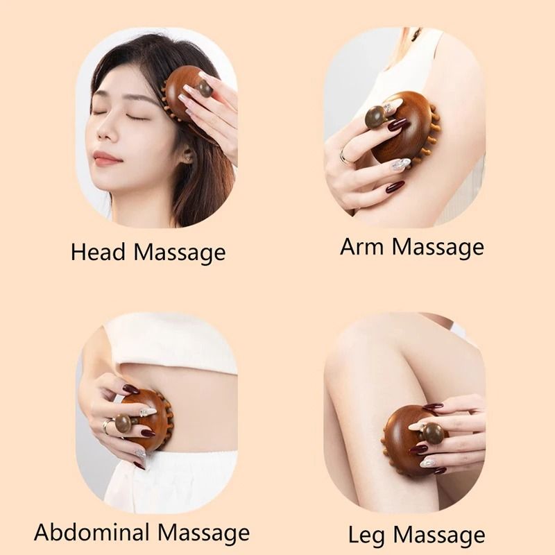Premium MultiFunctional Wood Massage Comb  Natural Sandalwood Scalp Head Massager For Relaxation An 3