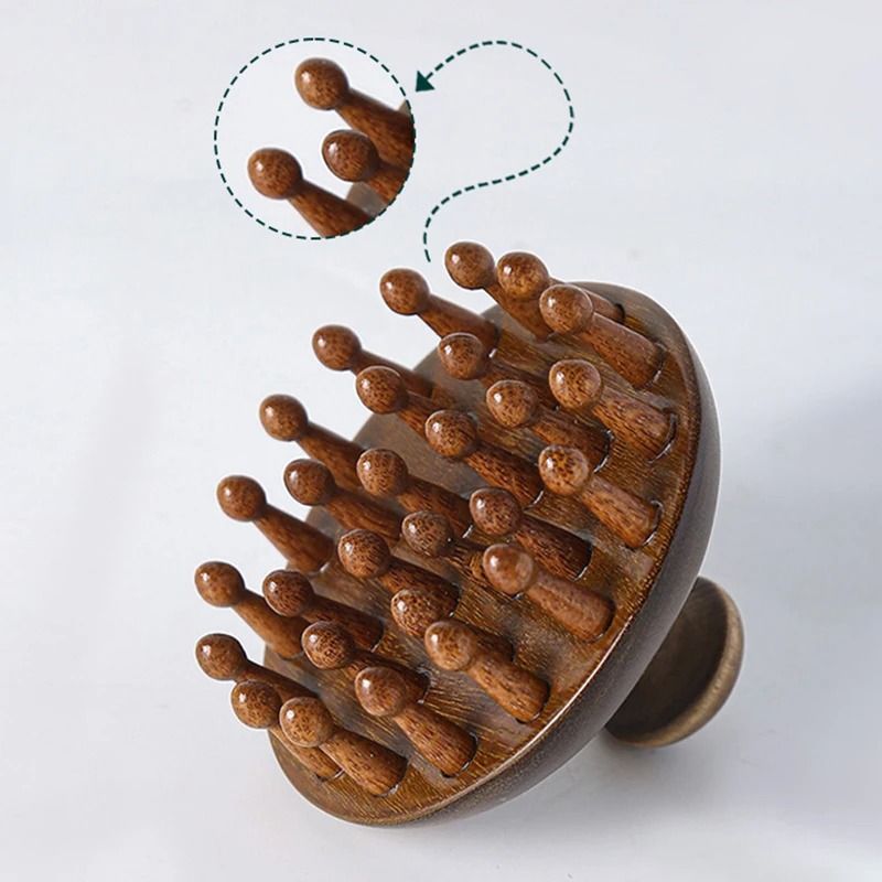 Premium MultiFunctional Wood Massage Comb  Natural Sandalwood Scalp Head Massager For Relaxation An 4